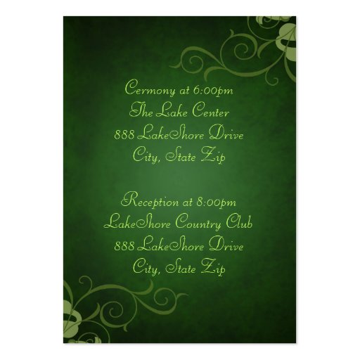 Green & Lime Scroll Guest Info Business Card