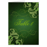 Green & Lime Scroll Table Card