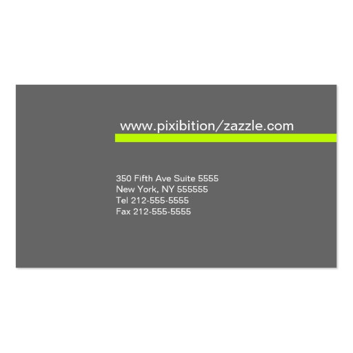 Green Line & Grey Circle Retro Business Card (back side)