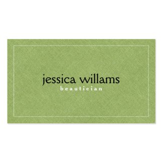 Green Linen Texture Pattern Double-Sided Standard Business Cards (Pack Of 100)