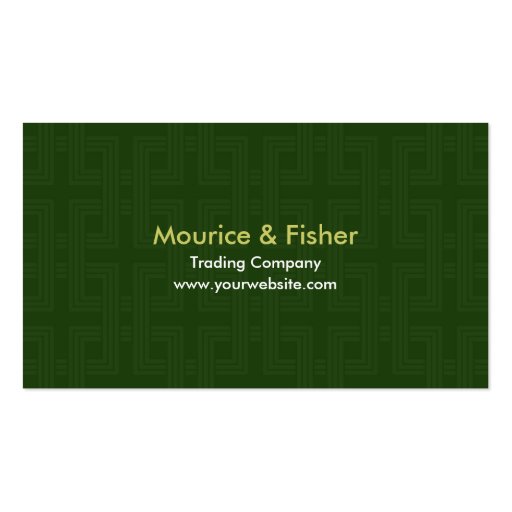 Green Lines Modern Business Card (front side)
