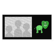 Green Lion Cartoon Custom Photo Card