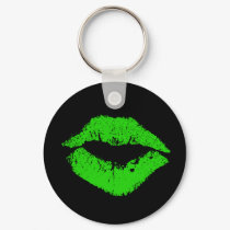 Green Lips Keychain by MidnightAkita Green Lips Keychain