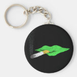 Green Lips Smoking Key Chain