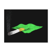 Green Lips Smoking postcards