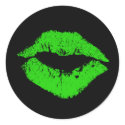 Green Lips Stickers by MidnightAkita Green Lips Stickers