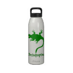 Green Lizard Just Add Name Water Bottles