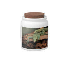 Green Lizards Candy Jars