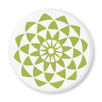 Green Lotus Flower Fridge Magnet