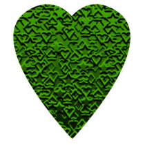 Green Love Heart! Pin or Keychain or Magnet photo sculptures