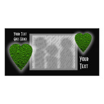 Green Love Heart! Star Diamond Pattern! photo cards by PsyborgAli Green Love Heart! Star Diamond Pattern! photo cards