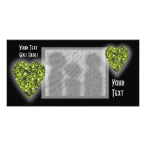 Green Love Heart! Star Diamond Pattern! photo cards by PsyborgAli Green Love Heart! Star Diamond Pattern! photo cards
