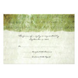 Green Love is Patient Vintage Wedding RSVP card Invitation