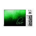 Green love postage stamp