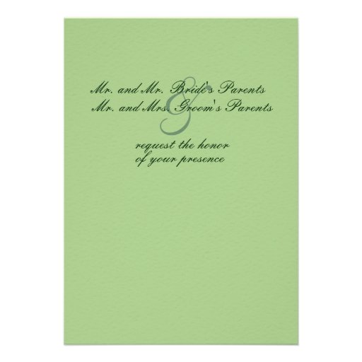 Green Lovebirds Wedding Invitation