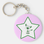 Green Lucky Star - Lucky the Cat Key Chain