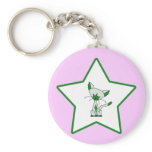 Green Lucky Star - Lucky the Cat Key Chain