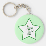 Green Lucky Star - Lucky the Cat Keychain