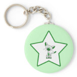 Green Lucky Star - Lucky the Cat Keychain