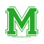 Green M Sticker