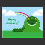 Green Mad Dragon Birthday postcards