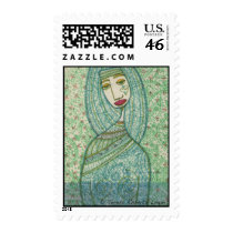 Green Madonna Stamp by LaughingRedhead Green Madonna Stamp
