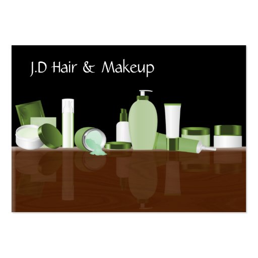 green Makeup artist Business Cards (front side)