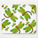 Green Mama and Baby Dragonfly Mousepad by som_creations Green Mama and Baby Dragonfly Mousepad