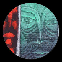green man feel red stickers