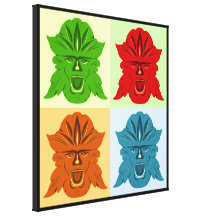 Green Man Four Faces Wrapped Canvas Gallery Wrapped Canvas