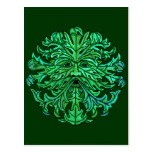 Green Man Gaze Post Cards