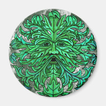 Green Man Gaze Refrigerator Magnets