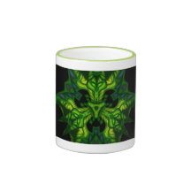 Green Man Goblin – Emerald and Gold Mask Mug
