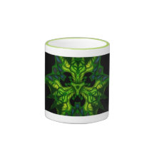 Green Man Goblin – Emerald and Gold Mask Mugs