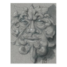 Green Man Postcard