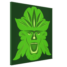 Green Man Wrapped Canvas Stretched Canvas Prints