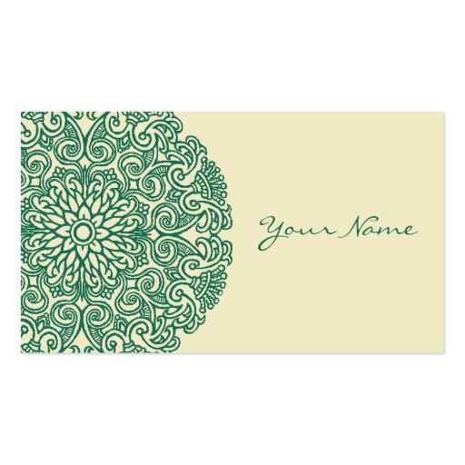 Green Mandala Business Card (front side)