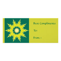 Green mandala design rack cards