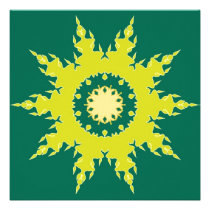 Green mandala design invitations