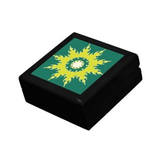 Green mandala design jewelry box
