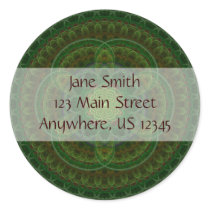 Green Mandala Envelope Seals stickers