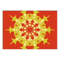 Green mandala on orange business cards