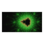 Green Mandelbrot Explosion Personalized Photo Card