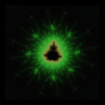 Green Mandelbrot Explosion Poster