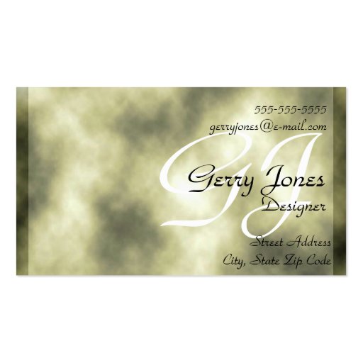 Green Marble Background Business Cards (front side)