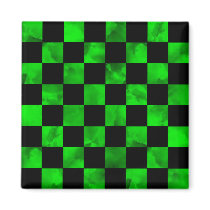 Green marble Checkerboard magnets by christigmc Green marble Checkerboard magnets