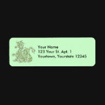 Green Marble Dragon Address Label