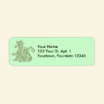 Green Marble Dragon Address Label labels