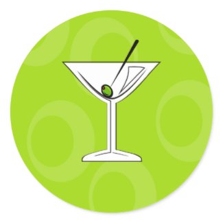 Green Martini Stickers sticker