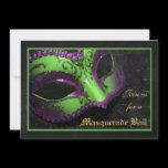 Green Mask Masquerade Ball Halloween Invitation